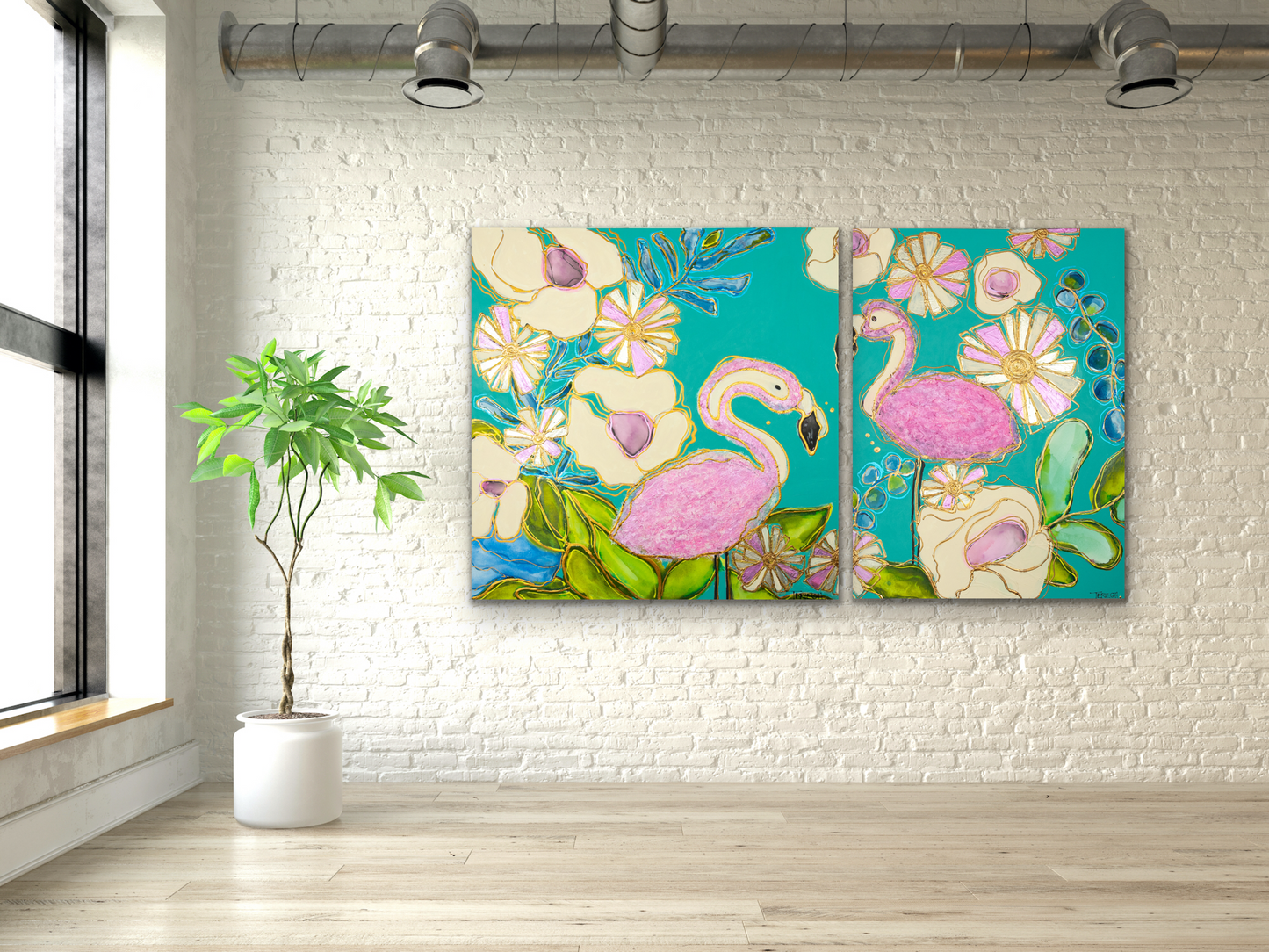 Love Birds - Original Painting - 48" x 84”