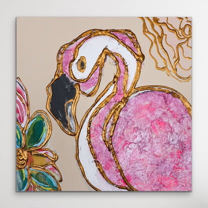 Flamingala - Original Painting - 12" x 12"