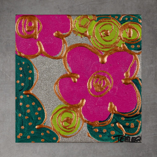 Mini Bloom 44 - Original Painting - 6" x 6"